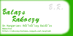 balazs rakoczy business card